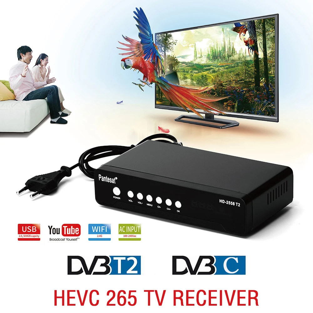 DVB-T2 HEVC 265 TV ресивер DVB-C DVB T2 H265 цифровое телевидение декодер для тюнера Full HD DVBT2 DVB-T
