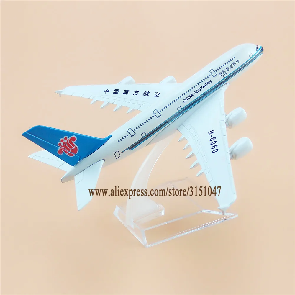 16 см Air China Southern Airlines A380 Airbus 380 модель самолета сплав Металл литье под давлением
