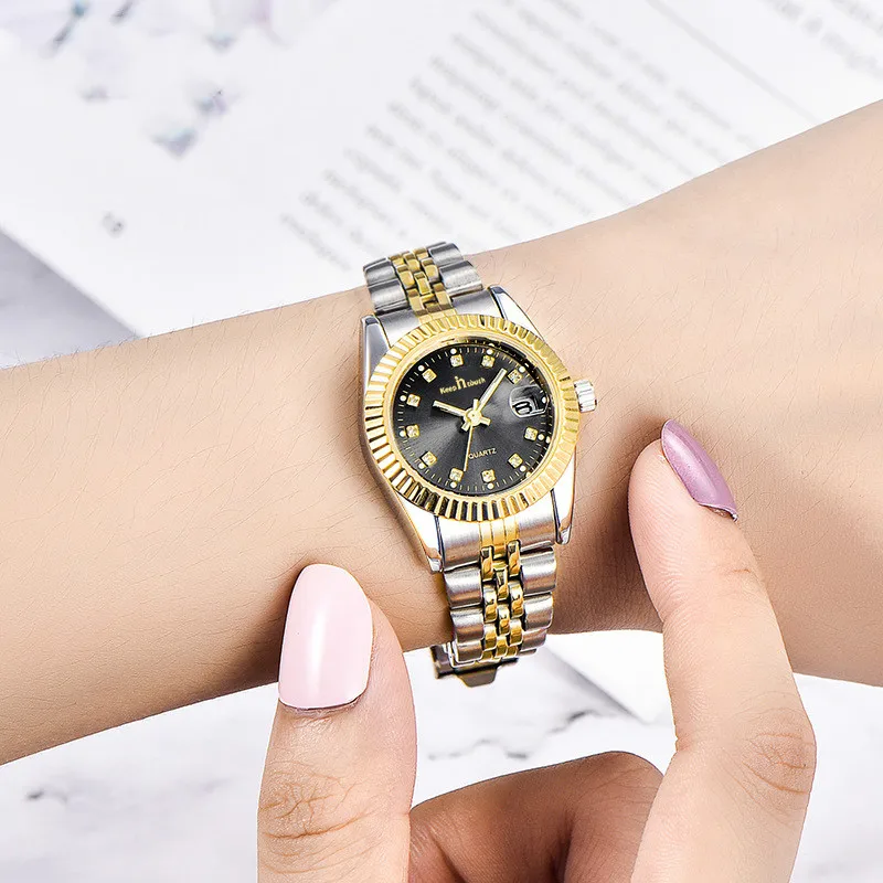 Новые модные мужские и женские часы со стальным ремешком, пара водонепроницаемых кварцевых часов