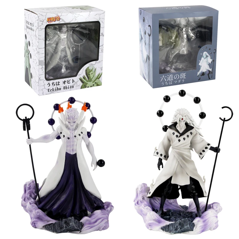 Наруто Шипуден фигурка madara Uchiha Obito Rikudou Sennin Mode с оружием аниме Коллекционная модель игрушки