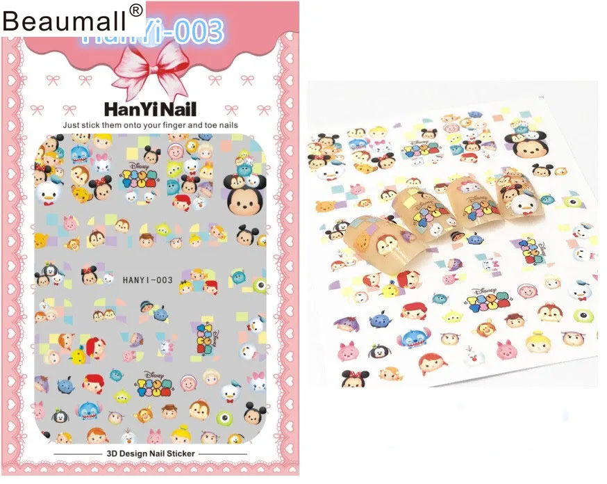 

Cartoon Patterns! Nails Art Manicure Back Glue Decal Decorations Design Nail Sticker For Nails Tips Beauty