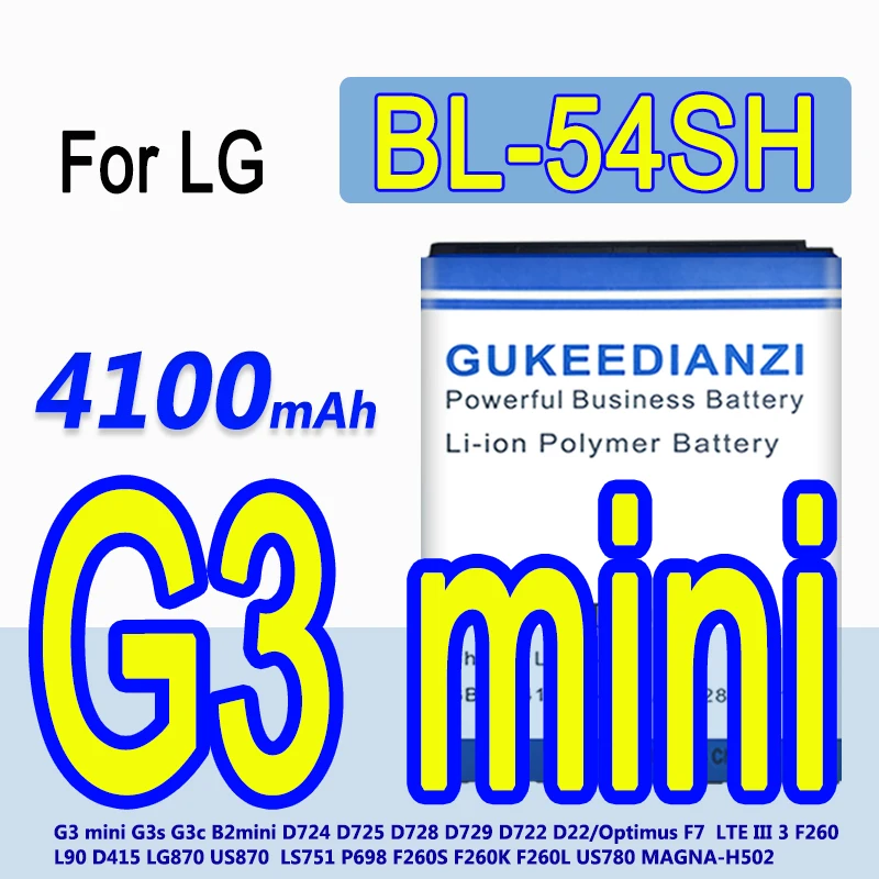 BL-54SH 4100mAh запасная батарея телефона для LG Optimus G3 Beat mini G3s G3c B2MINI G3mini D725 D728 D729 D722 D22 D724 |