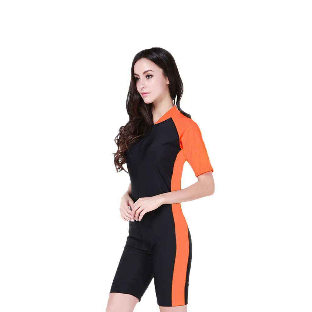 

Sexy Wetsuit Women Surfing Costume Swimwear Woman One Piece Short Sleeve 2mm Neoprene Conjoined Diving Suit Thin Wetsuit New