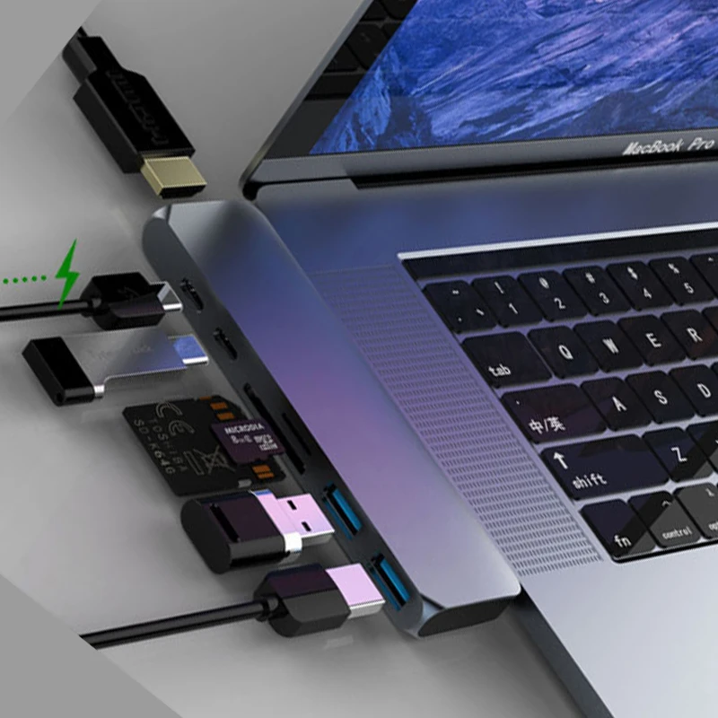 USB C Hub Thunderbolt 3 Dock with HDMI-compatible Adapter TF SD Reader PD 3.0 for MacBook Pro/Air Type-c 2021 | Компьютеры и офис