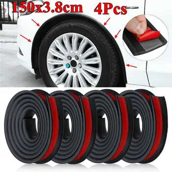 

1.5Mx3.8CM 4pcs/2pcs Car Rubber Anti-collision Mudguard Trim Wheel Arch Protection Strips Car Wheel Surround protection Sticker