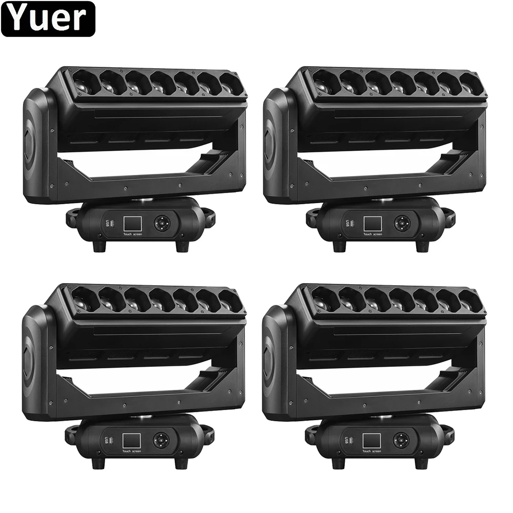 4Pcs/Lot 7X40W RGBW 4IN1 LED Pixel Bar Moving Head Light Beam Wash Zoom 3IN1 DMX512 DJ Disco Light Party Wedding Stage Lighting