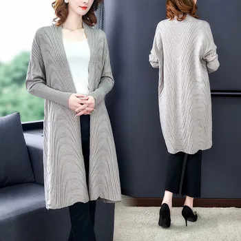 

Retro Cardigan Women Long Sleeve New Female Elegant Pocket Knitted Outerwear Sweater Jacket Tops for lady High Quality