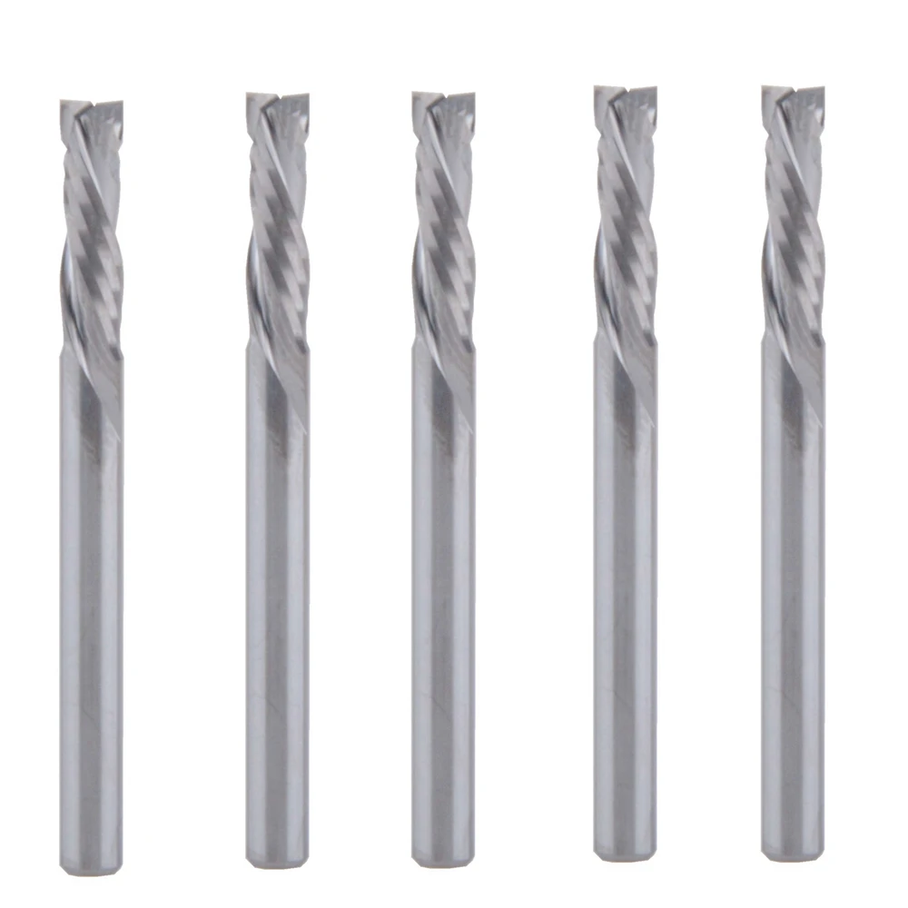 

5Pcs 3.175x12mm AAA Up Down Cut- 2 Spiral Flute Carbide Mill,CNC Milling Cutter,Woodworking Cutting Tools Router Bit