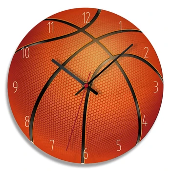 

UV Printing Creative Wall Clock Living Room Bedroom Ball Decorative Wooden Clocks
