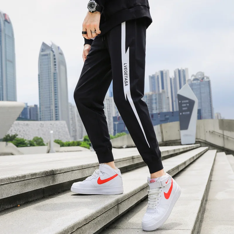 

MEN'S Trousers Korean-style Sweatpants Spring And Autumn Closing Casual Pants Teenager Loose-Fit Beam Leg Sports Harem Pants Ski