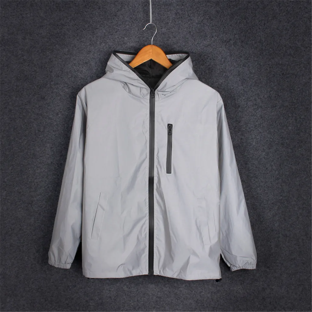 CHAMSGEND толстовки светоотражающие куртки для мужчин/wo мужчин Harajuku ветровка куртки с капюшоном уличная куртка одноцветное sudadera hombre 4JULY29