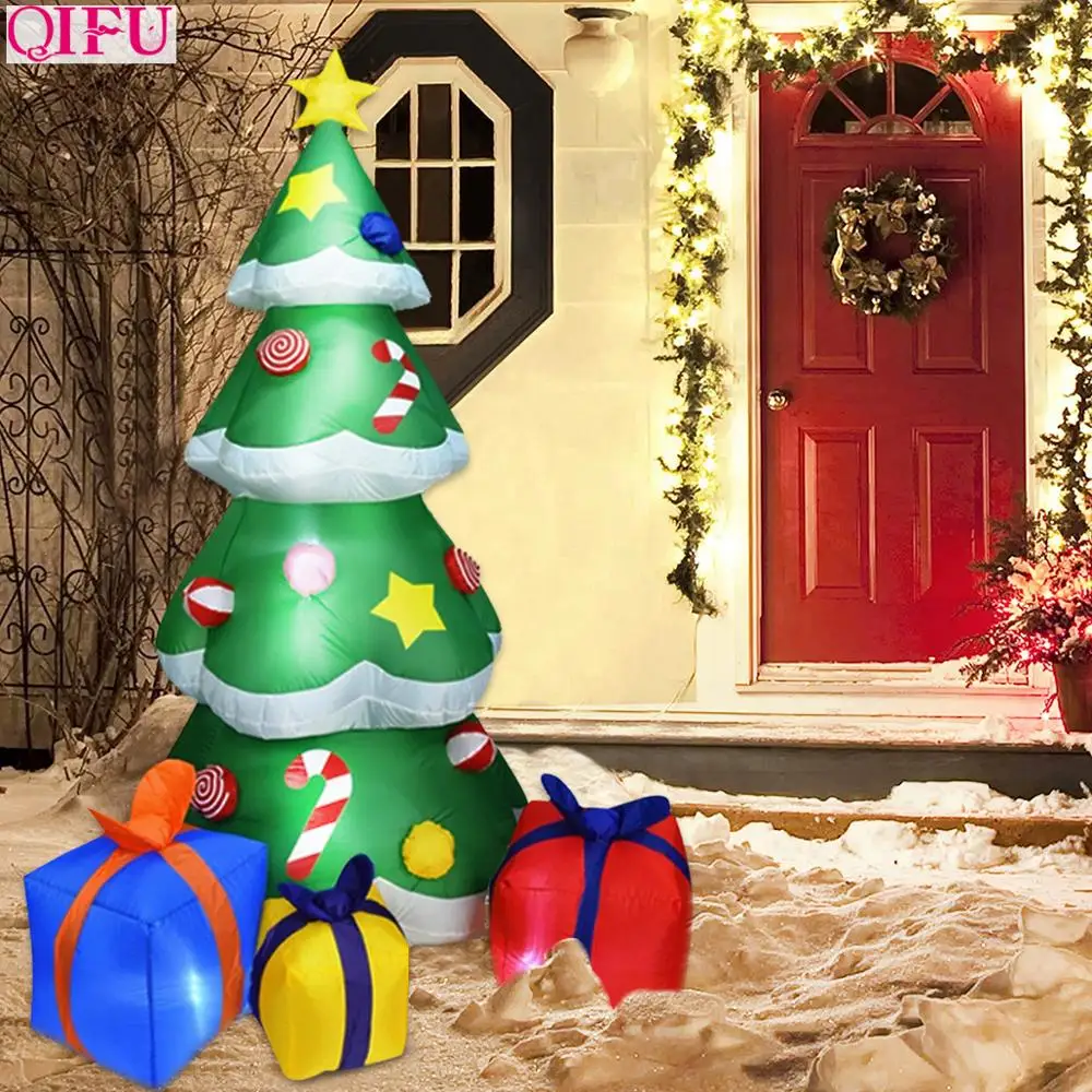 

QIFU Christmas Inflatable Tree With Inflator Fan LED light Merry Christmas Outdoor Decoration Christmas Tree Decor New Year 2020