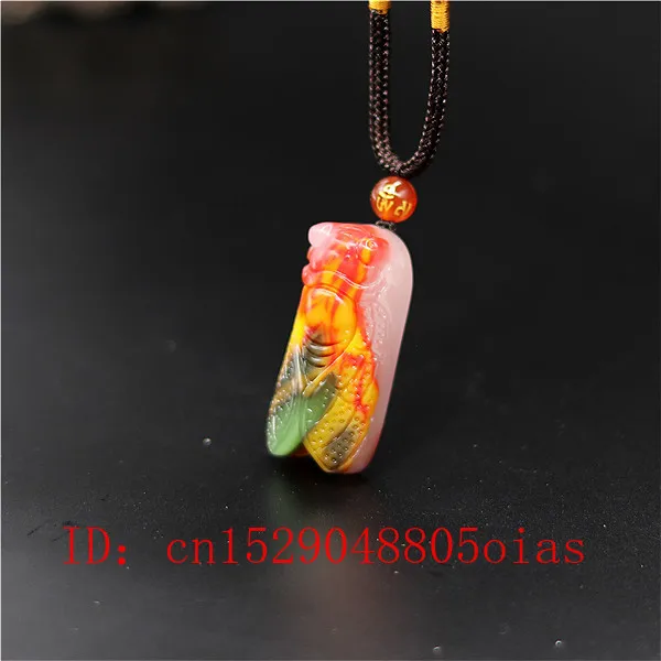 Натуральный цвет Хотан Нефритовый камень кулон Цикада ожерелье Китайский жадеит ювелирные изделия модный шарм резной амулет Подарки для женщин мужчин