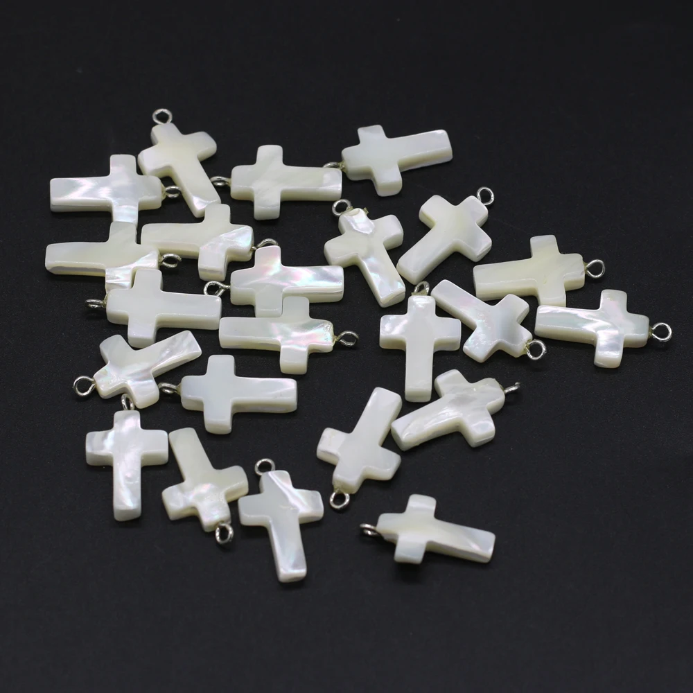 

5Pcs White Natural Mother of Pearl Shell Cross Charms Pendants for DIY Making Earring Necklace Jewelry Findings Accessories