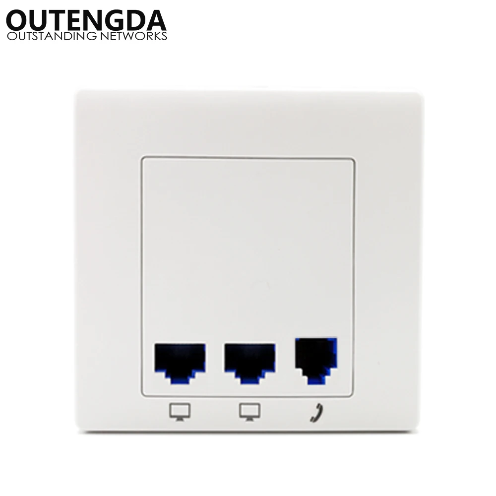 Настенная розетка беспроводной Wi Fi AP маршрутизатор 802.11n 2 порта Ethernet s 1 порт RJ11