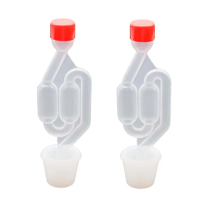 Homebrew Airlock Kit S Type Twin Bubble Airlock and Silicone Carboy Bung For Wine Making and Beer Making Kombucha Pack of 2