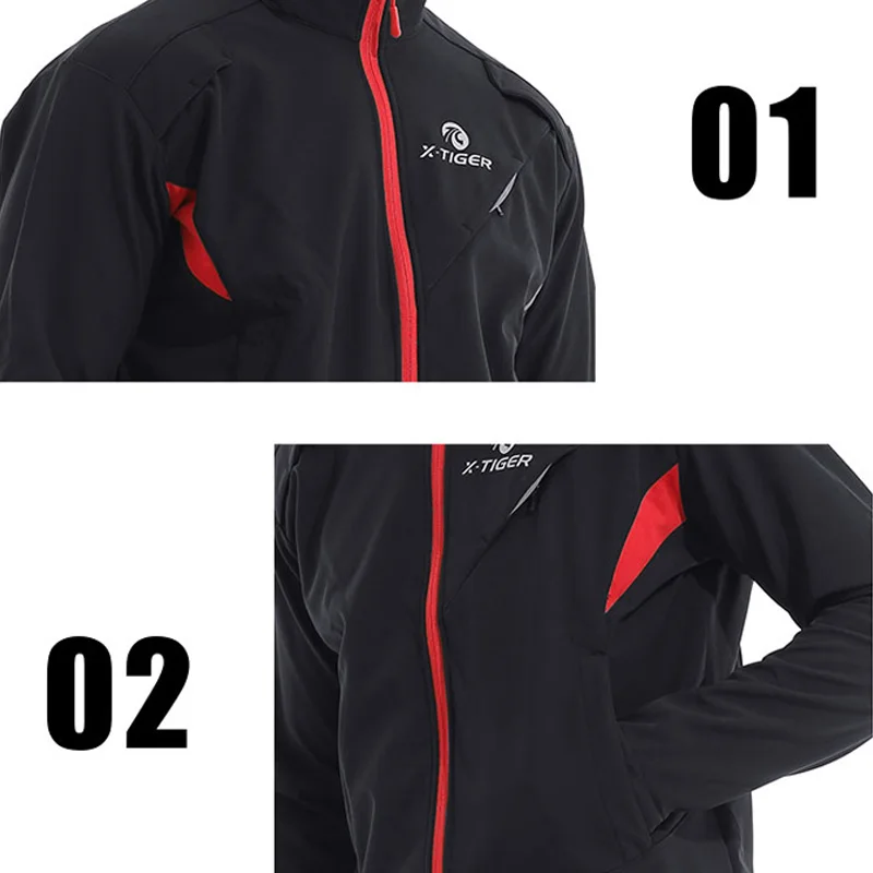 X-TIGER Winter Fleece Thermal Cycling Jacket Coat Reflective Bicycle Clothing Set Sportswear Windproof MTB Bike Jerseys Clothes