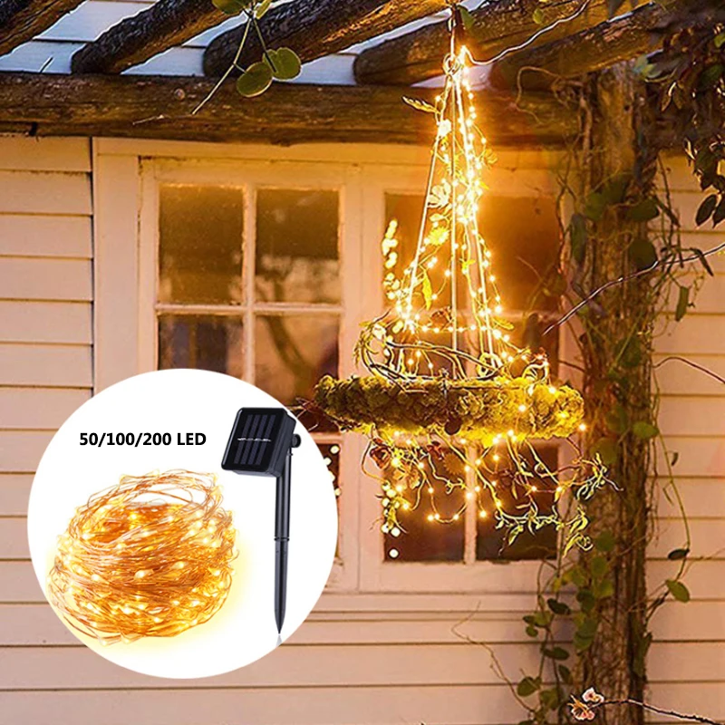 

50/100/200 LED Solar Lights String Waterproof Fairy Lights Garland Outdoor Holiday Christmas Party Wedding Decoration Lamp