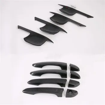 

For Hyundai Tucson 2015-2020 Car Styling Carbon fiber pattern Car Door Handle Bowl Protector Cover Trim Door Handle Bowl Trim