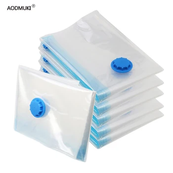 

Home vacuum bags for clothes Storage Bag With Valve Transparent Border Foldable Compressed Organizer Space Saving Seal packet