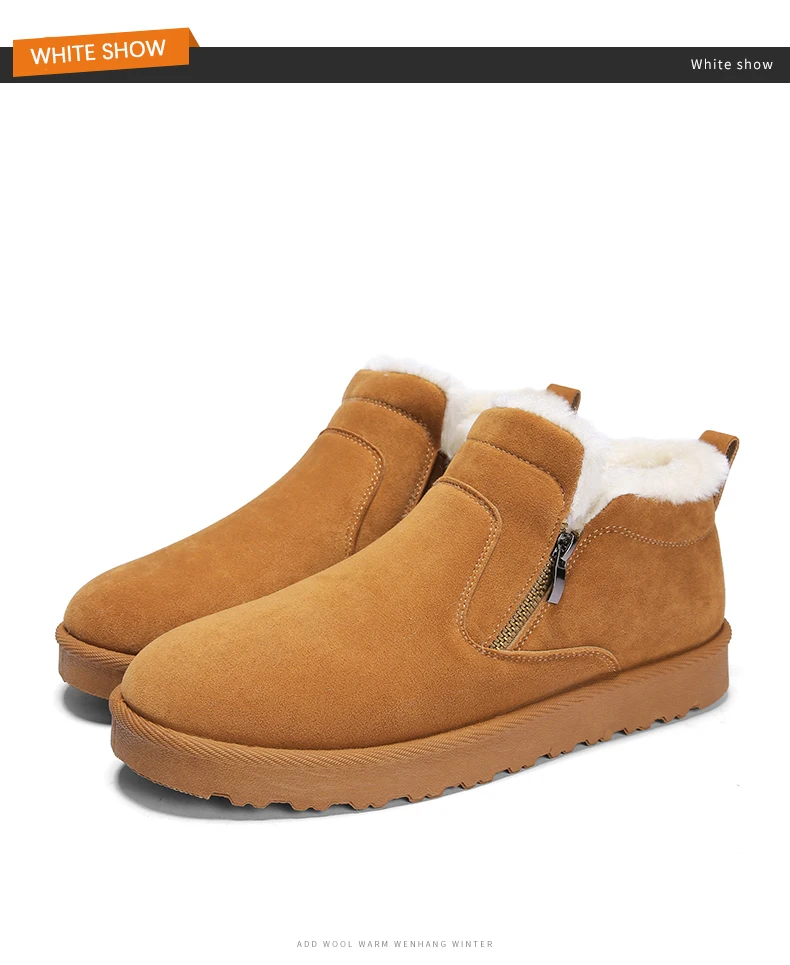 men women winter warm work boots with plush fur casual lightweight ankle boots waterproof anti-skid outdoor sneakers sports shoes couple unisex plus size shoes (41)