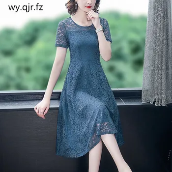 

MXD-8899#Real shot Evening dresses fat sister summer large size girl 2020 new black Red wine lace party prom Graduation dress