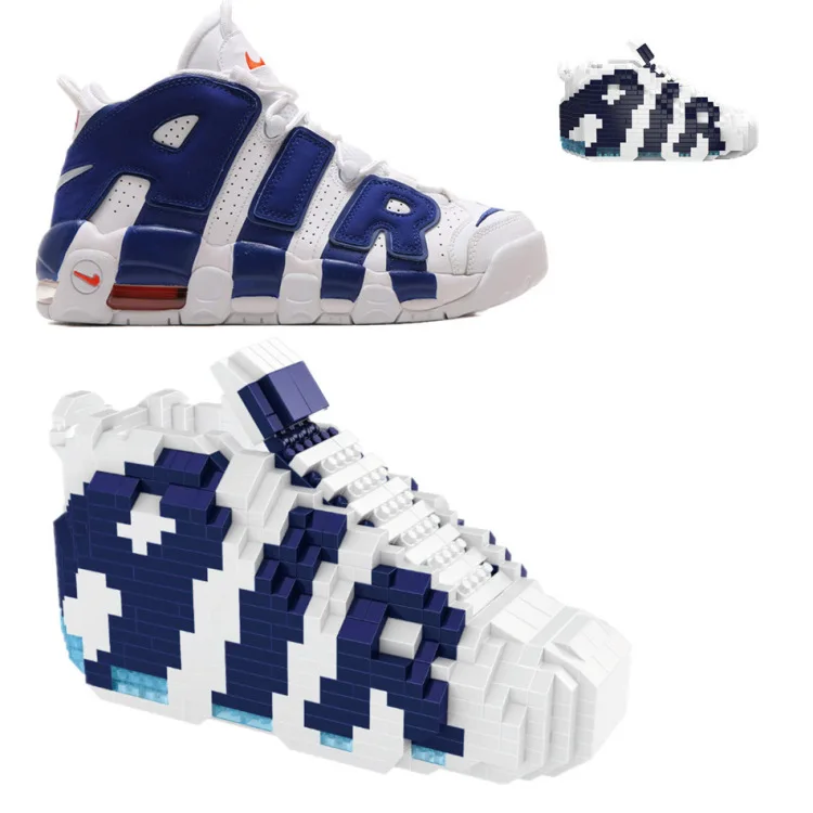 Классическая баскетбольная спортивная обувь Pippen air more uptempo micro diamond building block nanoBRICKS, сборная модель, коллекция игрушек