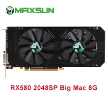 Видеокарта MAXSUN rx 580 2048SP Big Mac 8G amd GDDR5 256bit 7000MHz 1168MHz PCI Express X16 3,0 14nm pc rx580