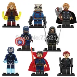 Мстители, эндигра фигурка супергероя Тора, Доктор Стрэндж, перец, Черная корова, Капитан Америка, Marvel, строительные блоки, кирпичные игрушки