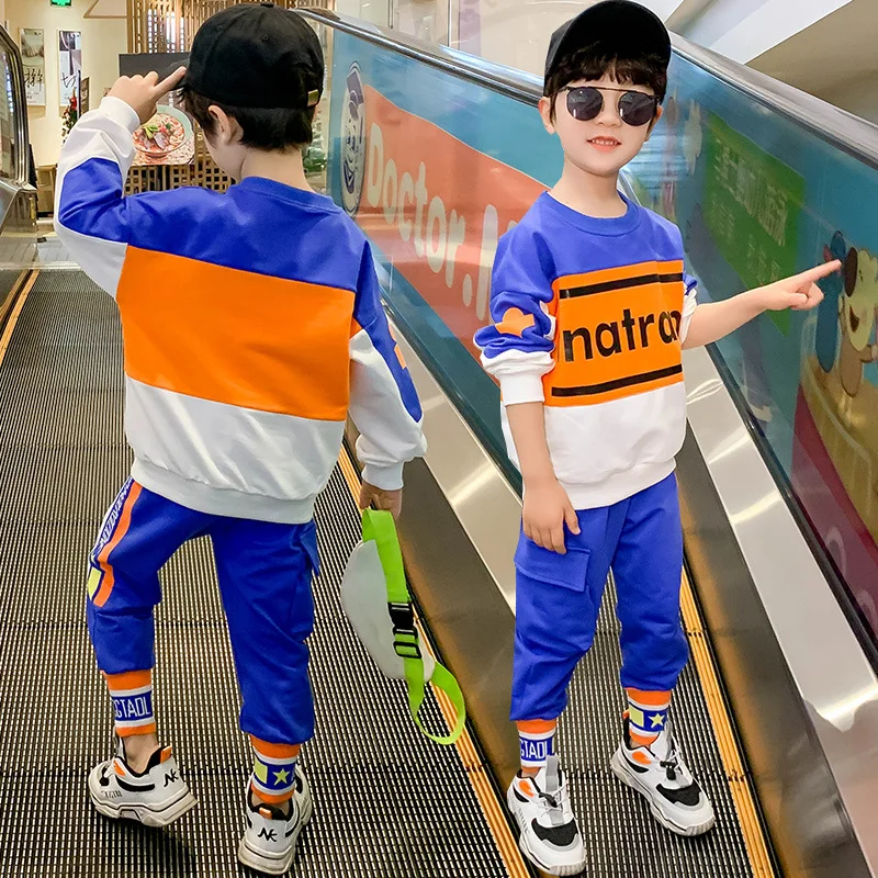 

22192 BOY'S Spring Set 2020 New Style BOY'S Korean-style Children Color Thread Set Two-Piece Set Fashion