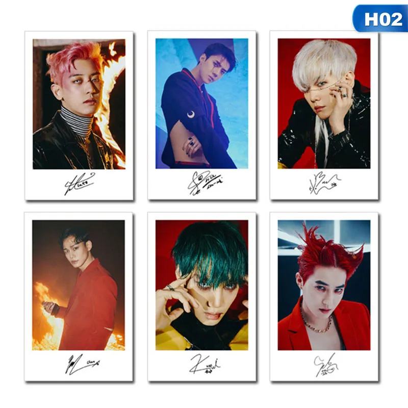 6 шт./компл. EXO новая эмблема альбома модная K pop мини Фотокнига фото карточка