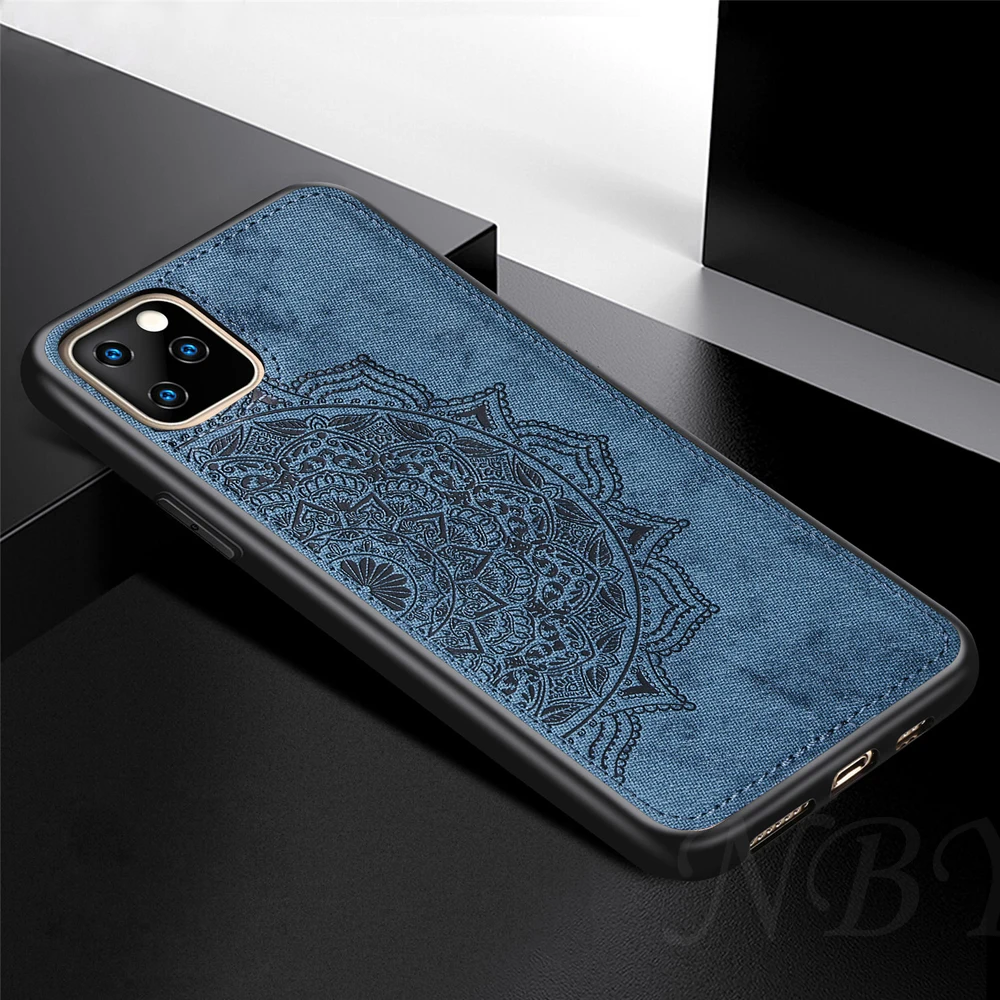 Blue Чехол для iphone 11 Pro Max роскошный Магнит Тонкий чехол для телефона iphone 11 Чехлы классическая ткань мягкий силиконовый чехол iphone 11 - Цвет: Blue