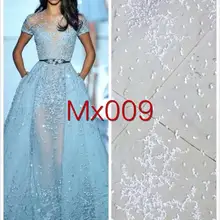 8 метров mx009 цвета слоновой кости и барсуком Dobby вышивка сетка кружевной ткани для распиловки свадебное торжественное платье