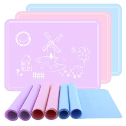 1Pcs Non-slip Cute Cartoon Baby Feeding Table Mat Food Grade Silicone Waterproof Children Feeding Food Placemats