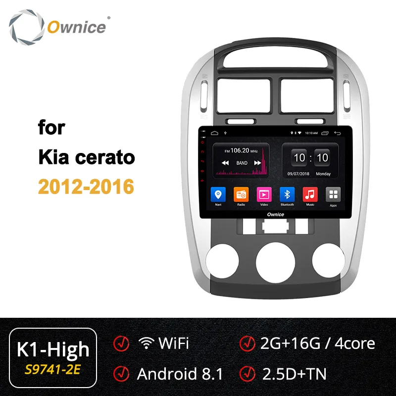 10," Ownice K1 K2 K3 K5 K6 Android 9,0 8 ядерный автомобильный радиоприемник для Kia Cerato 2007-2012 радио gps навигатор плеер 360 панорама DSP - Цвет: S9741-2 K1 High