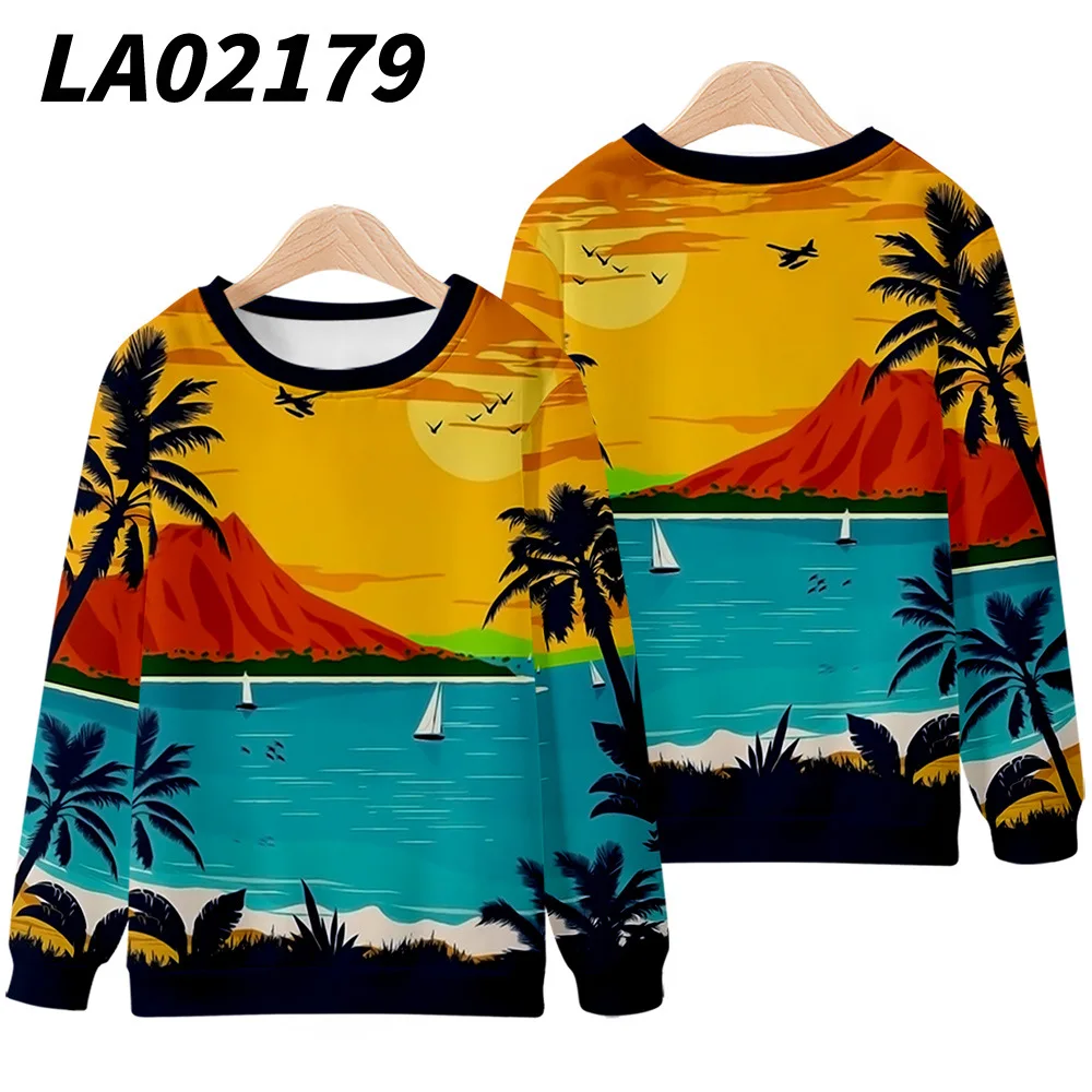 

Hawaiian Landscape Printed Spring Autumn Couple Women Men Casual Harajuku Loose Pullovers O-Neck Sweatshirts Oversized 6XL