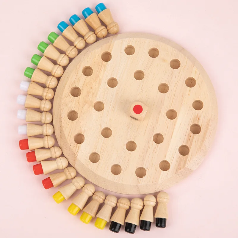 

Kids Wooden Toy Puzzles Color Memory Chess Match Game Intellectual Children Party Board Games Baby Educational Learning Toys