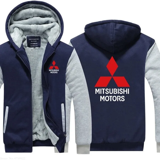 Зимняя мужская Повседневная Толстовка для Mitsubishi флисовая куртка с капюшоном на