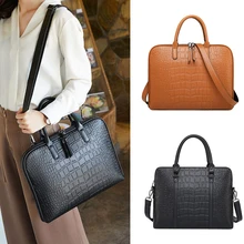 Женский Повседневный портфель, деловые кожаные сумки через плечо 13 14 15 15,6 дюймов, сумка для компьютера, ноутбука, женские дорожные сумки