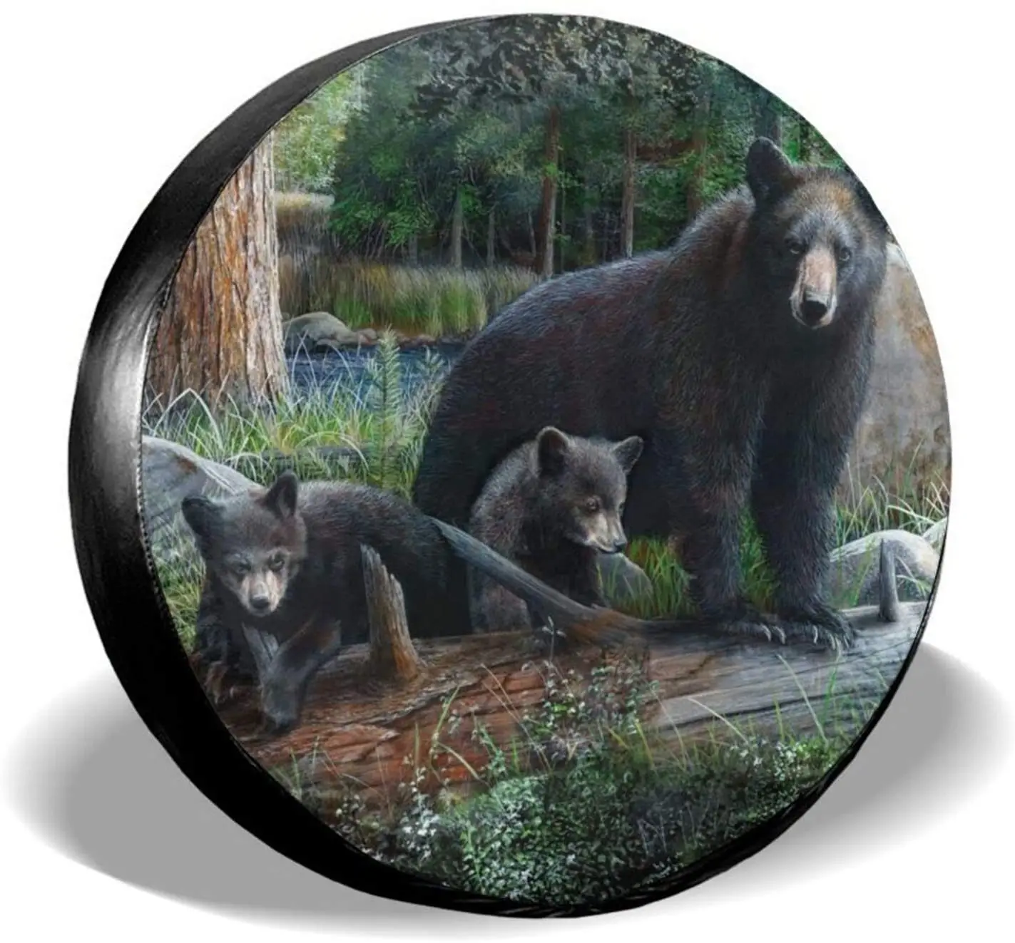 

LiBei Tire COVER CAR Black Bear Waterproof Sunscreen Protection Spare Tire COVER CAR Fits for Trailer RV