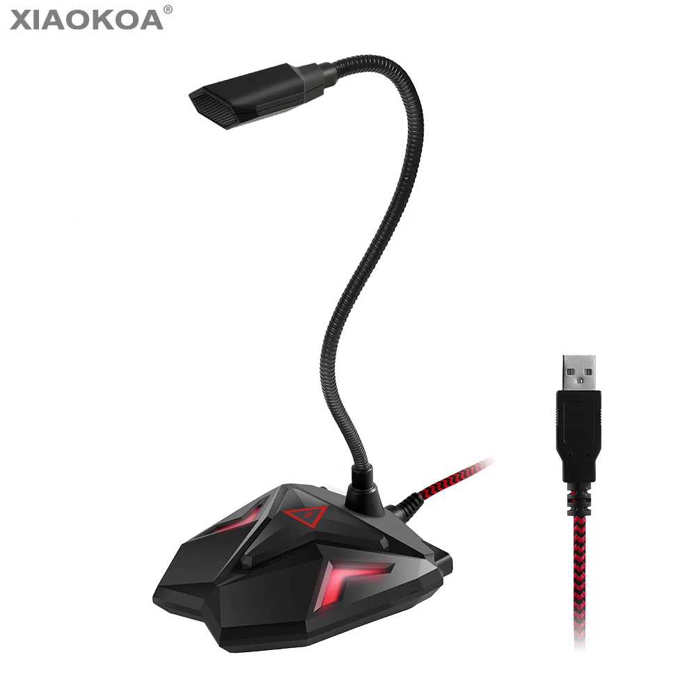 Профессиональный USB игровой микрофон для компьютера настольный конденсаторный