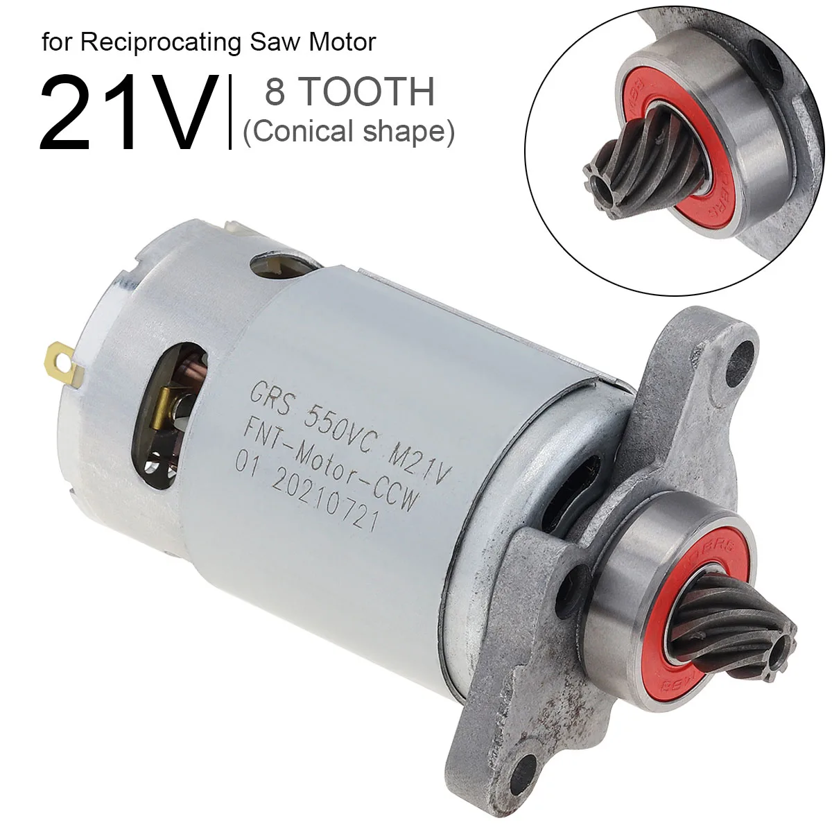 RS550 8 Teeth DC Motor 21V Conical with Gear for Electric Saber Saw Handheld Cutting Lithium | Обустройство дома