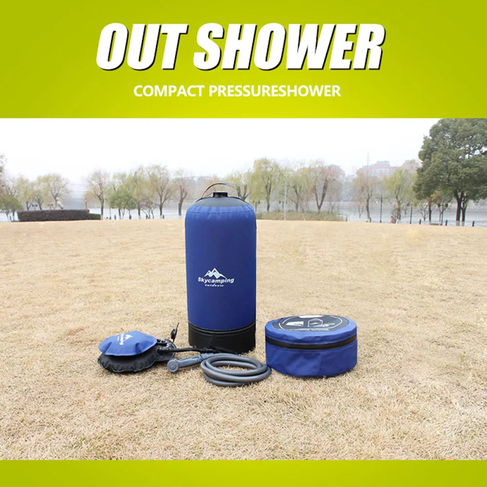 Outdoor shower bag shower 11L PVC outdoor inflatable shower pressure shower water bag portable camp shower