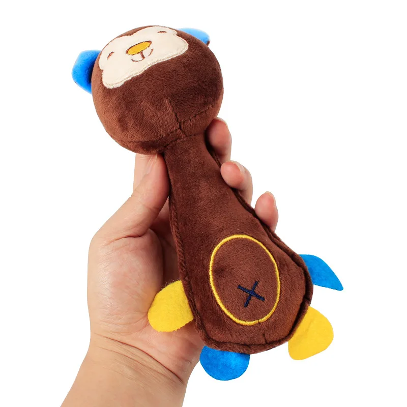 Cute Cartoon Animal Toy Plush Dog Cat Pet Chew Squeeze Squeak Sound Toys Funny Fleece Durability Molar Fit For All Pets | Дом и сад