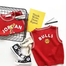 Ml0150 осень и зима новые продукты детский баскетбольный свитер с принтом 23 детский шерстяной жилет