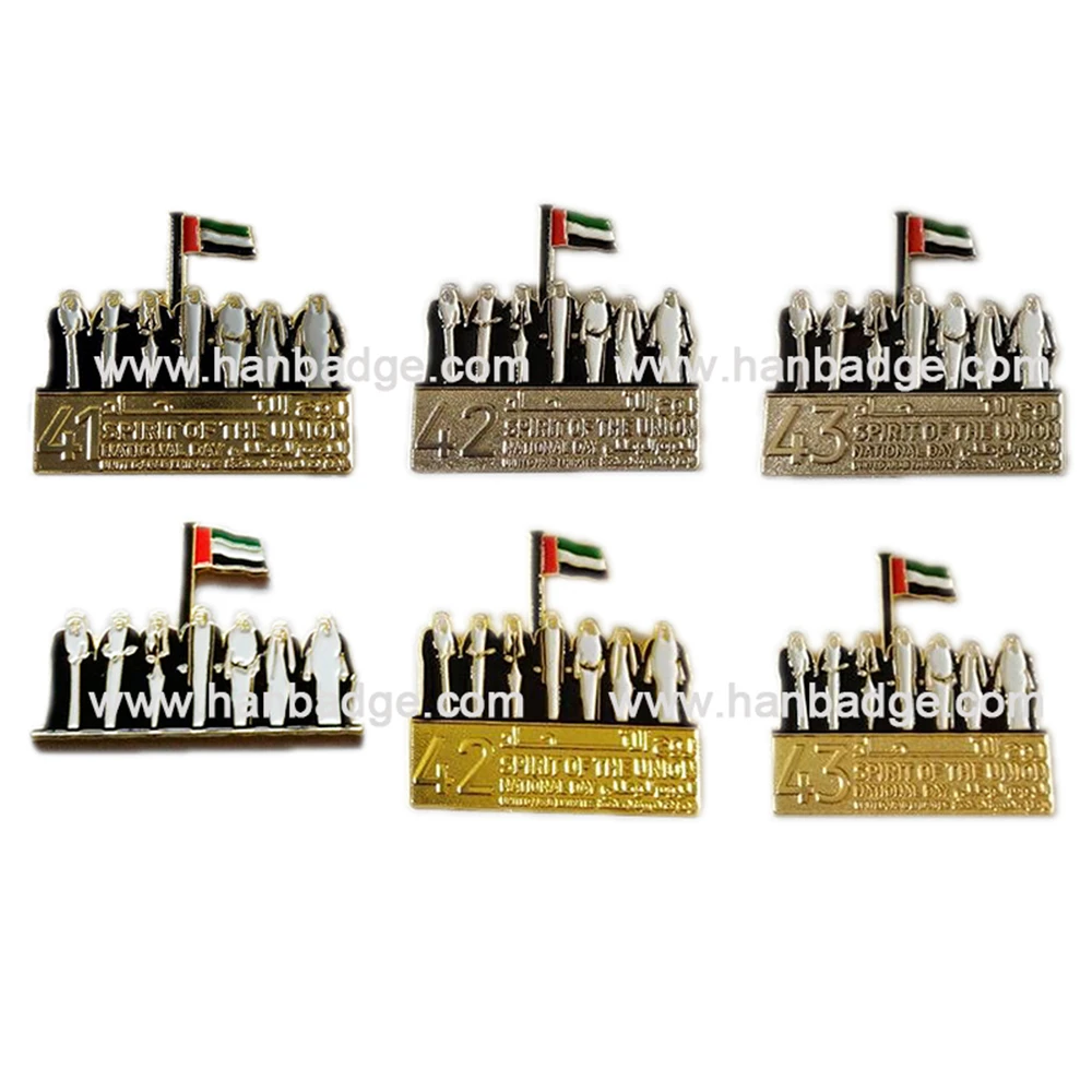 Customized Dubai Badge Custom Soft Enamel Pride Flag Pins The United
