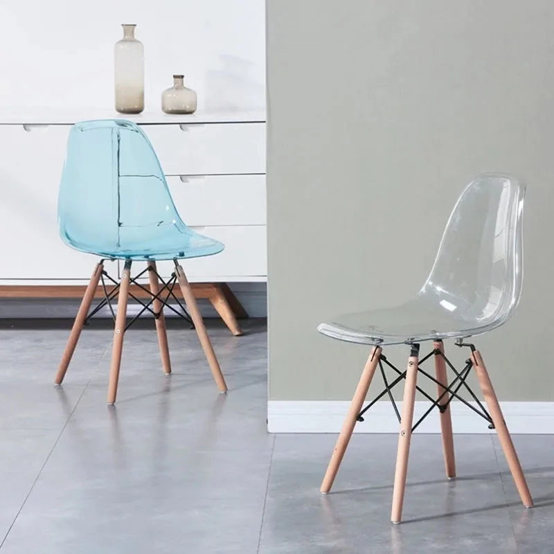 Chair, household transparent plastic dining chair, leisure chair, negotiation manicure makeup hotel photo c