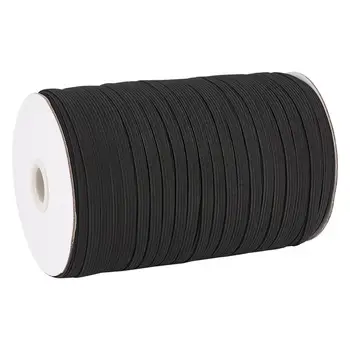 

1 Roll Black Flat Elastic Cords Material For DIY Masks Accessories Rope String Sewing Stretch Thread 4/5/6/8/10/12/14mm In Stock