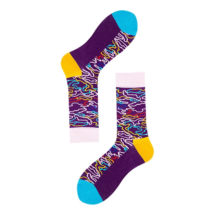 Мужские хлопковые носки унисекс Веселые носки забавные носки художественные носки теплые носки для зимы Милые носки с принтами Счастливые Носки с рисунком