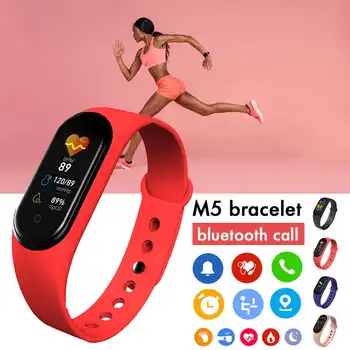 

M5 Smart Sports Bracelet Heart Rate Blood Pressure Oxygen Monitoring Call Reminder Color Screen Band Sport Watch